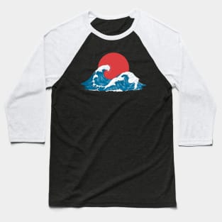 Blue waves sunset Baseball T-Shirt